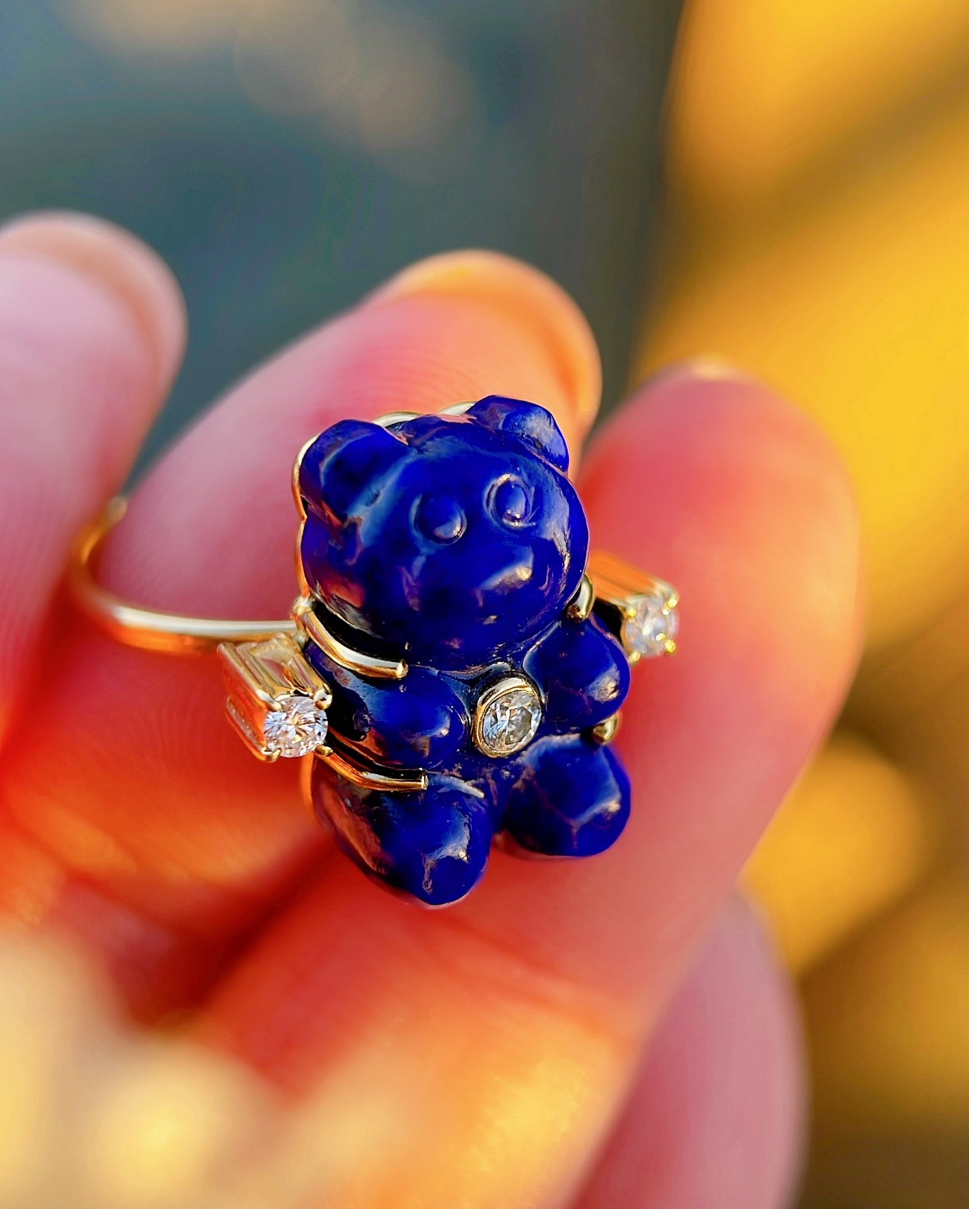 エリムハグベア18KYGリング ラピスラズリ&ダイヤモンド